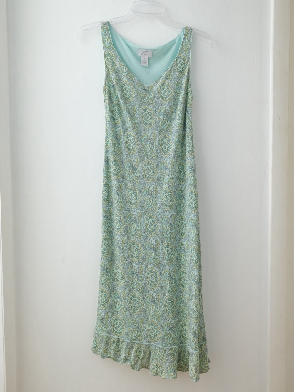 Mint Green Paisley Slip Dress